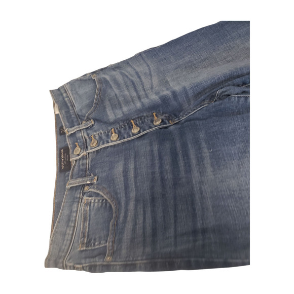 Lucky Brand Jeans Womens 10/30 Blue Button Fly Distressed Raw Hem Frayed Ankle - Picture 5 of 16
